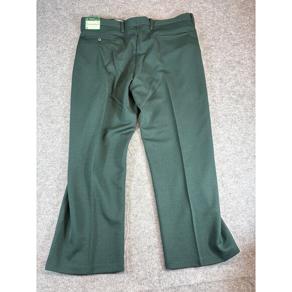 VINTAGE 70s Haband Of Paterson Pants Mens 38x27 Green Straight Leg Trousers NWT - Picture 2 of 6